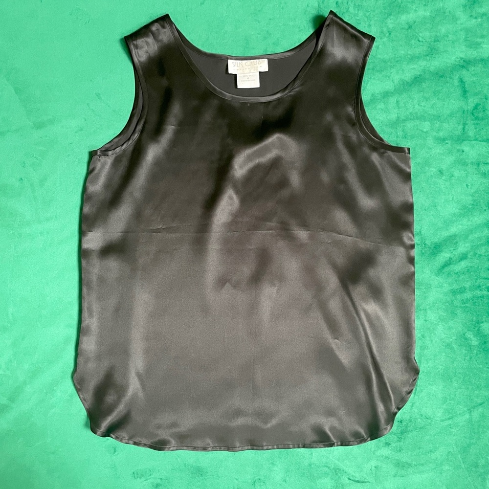Vintage real 100% silk sleeveless top